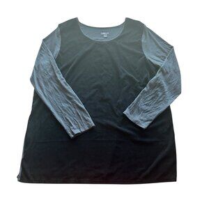 J. Jill Wearever Collection Black Glamorous Velvet Long Sleeve Top XL